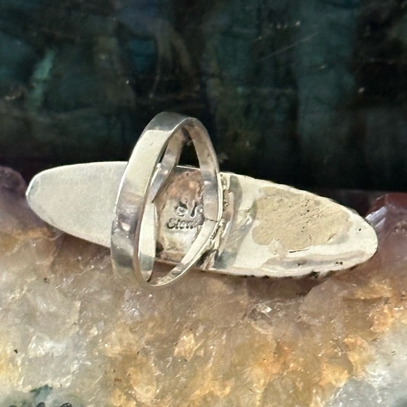 Sold ❤️ Navajo galaxy inlay starry nights sterling silver ring - Picture 7 of 10